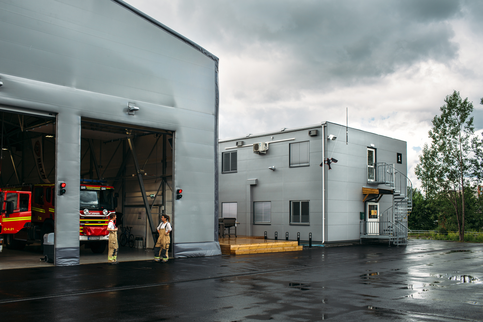 Brandstation i moduler