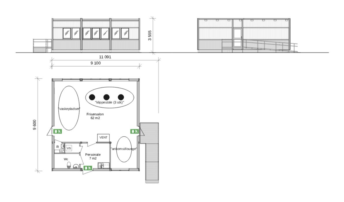 Plantegning Frisørsalon – by navntoft