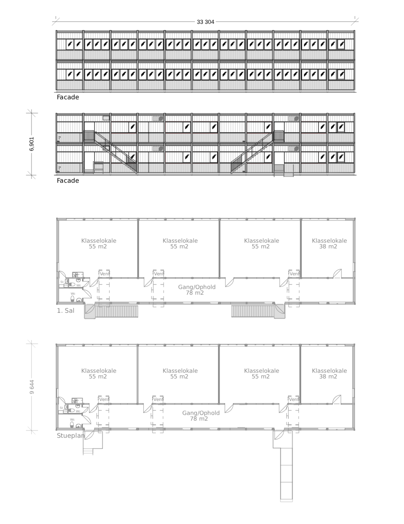 Plantegning Lystrup skole
